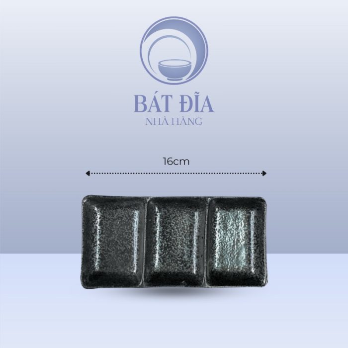 kích thước Gia Vị 3 Ngăn Men Đen Nhật Quét Sơn