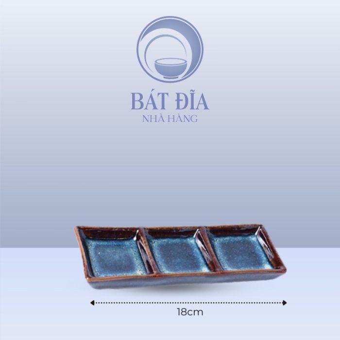 Kích thước Gia Vị 3 Ngăn Men Hỏa Biến Xanh