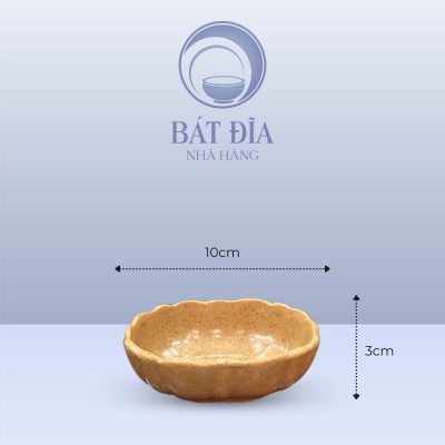 Kích Thước Gia Vị Bầu Dục Lượn Men Sứ Vàng