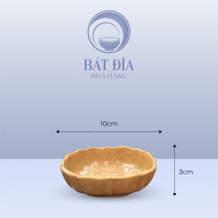 Kích Thước Gia Vị Bầu Dục Lượn Men Sứ Vàng