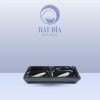 Gia Vị Chữ Nhật 2 Ngăn Men Nâu Quét