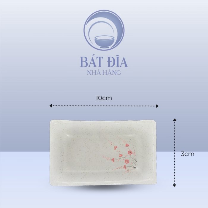 Kích Thước Gia Vị Chữ Nhật Men Gốm Hoa Đào Đỏ