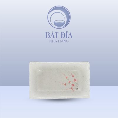 Gia Vị Chữ Nhật Men Gốm Hoa Đào Đỏ