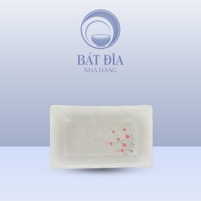 Gia Vị Chữ Nhật Men Gốm Hoa Đào Đỏ