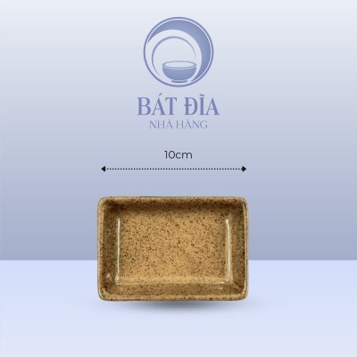 kích thước Gia Vị Chữ Nhật Men Gốm Nâu Đen