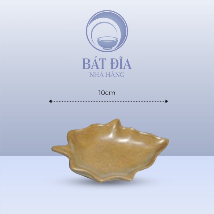 kích thước Gia Vị Lá Men Gốm Nâu Đen