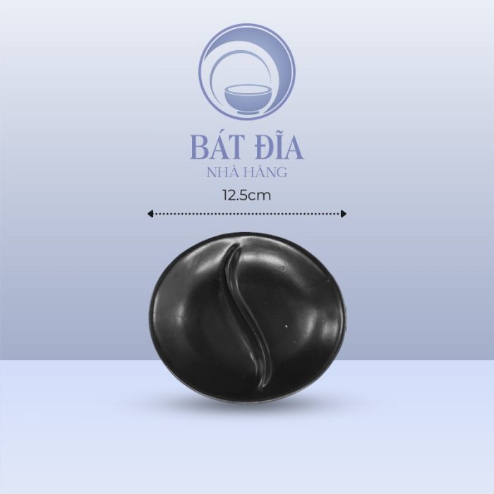 kích thước Gia Vị Oval 2 Ngăn Men Đen Matt