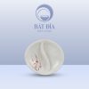 Gia Vị Oval 2 Ngăn Men Gốm Hoa Đào Đỏ