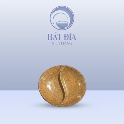Gia Vị Oval 2 Ngăn Men Gốm Nâu Đen