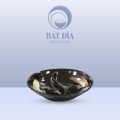 Gia Vị Oval 2 Ngăn Men Nâu Quét