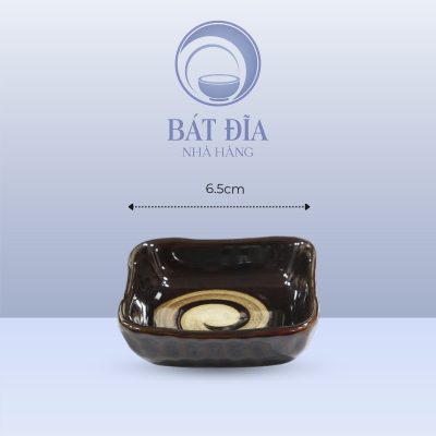 Kích thước Gia Vị Vuông Vếch Men Nâu Quét