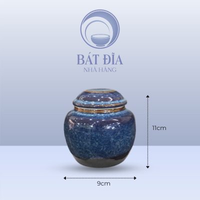 Kích thước Hũ Dáng Bầu Men Hỏa Biến Xanh