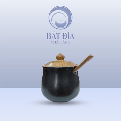Hũ Đường Cao Men Gốm Nâu Đen