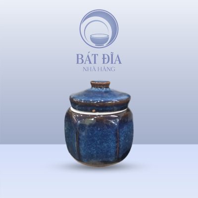 Hũ Lục Giác Men Hỏa Biến Xanh