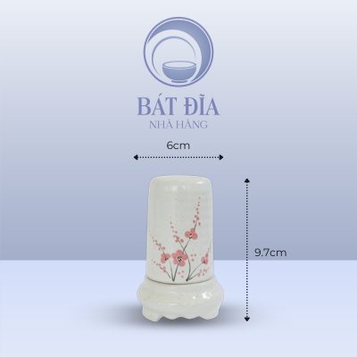 Kích Thước Hũ Tăm Men Gốm Hoa Đào Đỏ