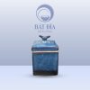 Hũ Vuông Quai Men Hỏa Biến Xanh