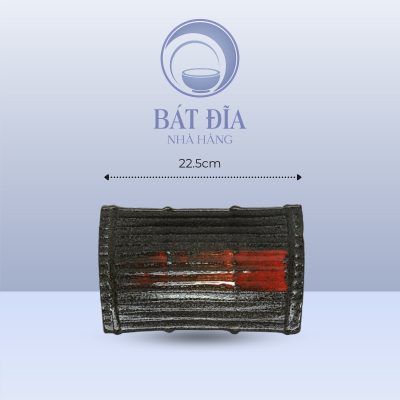 Khay Nan Tre Men Đen Nhật Quét Sơn - 22.5cmx12cmx6cm