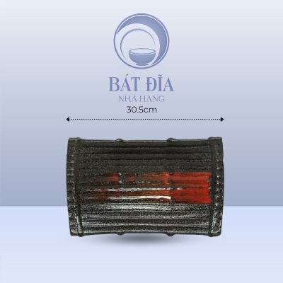 Khay Nan Tre Men Đen Nhật Quét Sơn - 30.5cmx15cmx7cm