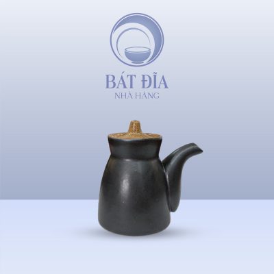 Lọ Mắm Men Gốm Nâu Đen
