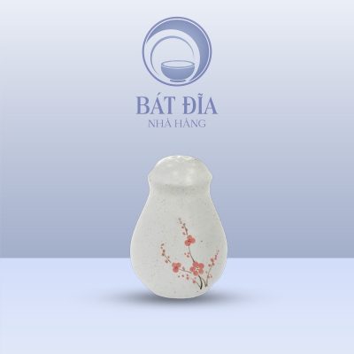 Lọ Tiêu Men Gốm Hoa Đào Đỏ