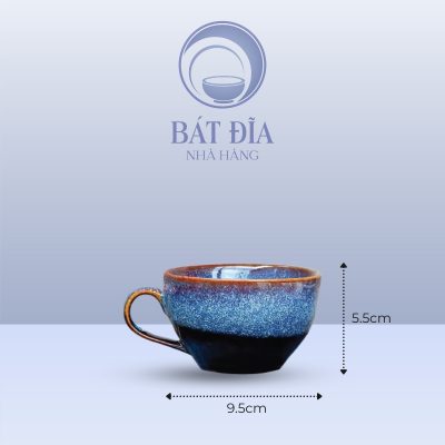 Kích thước Ly Capuchino Men Hỏa Biến Xanh