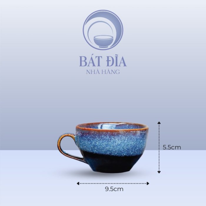 Kích thước Ly Capuchino Men Hỏa Biến Xanh
