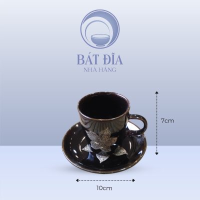 Kích thước Cốc Capuchino Men Nâu Quét