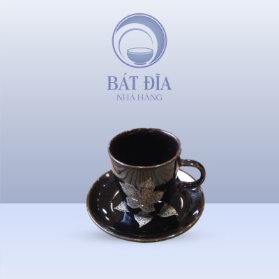 Cốc Capuchino Men Nâu Quét