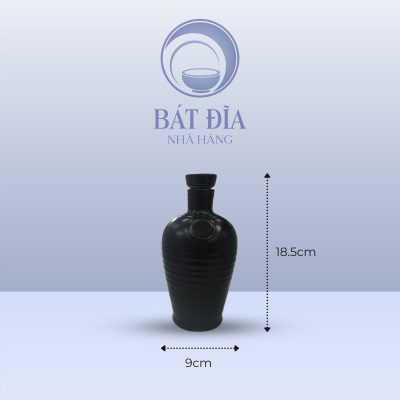 kích thước Nậm Rượu Men Đen Matt