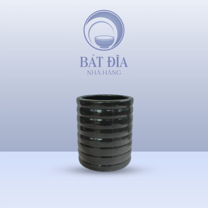 Ống Cắm Đũa Men Đen Matt