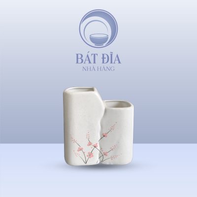 Ống Đũa Men Gốm Hoa Đào Đỏ