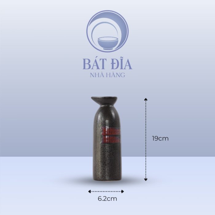 kích thước Sake Cao Men Đen Nhật Quét Sơn