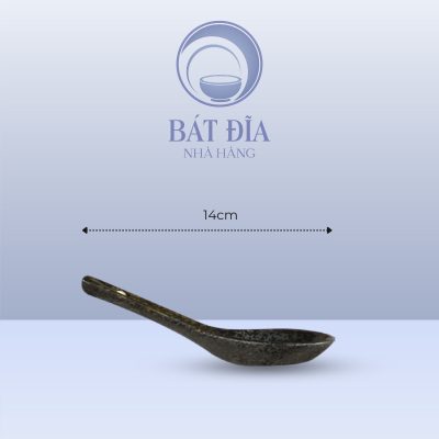 kích thước Thìa Cơm Men Đen Nhật Quét Sơn