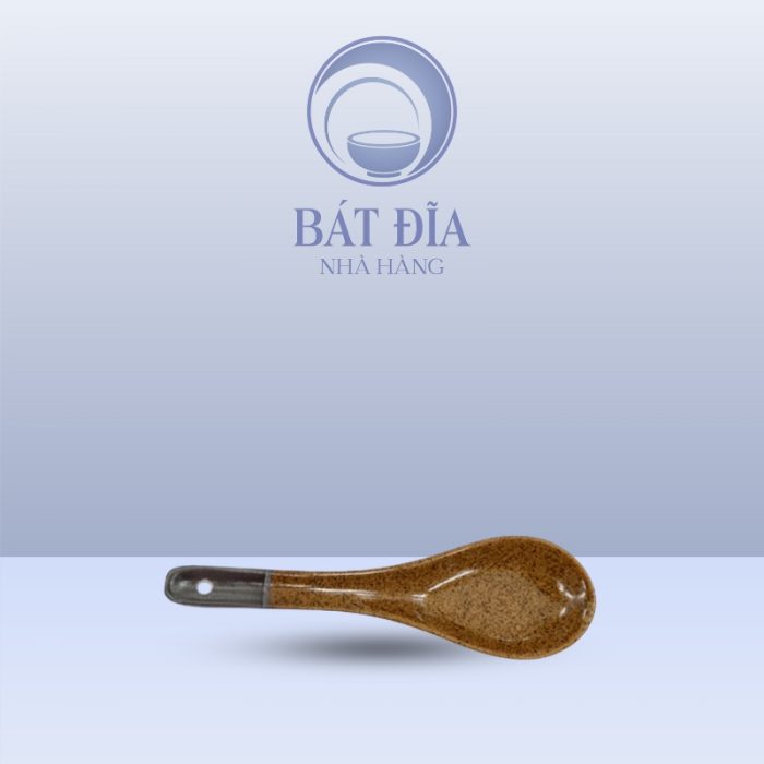 Thìa Men Gốm Nâu Đen