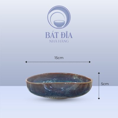 Kích thước Tô Bóp Dẹt Men Hỏa Biến Xanh