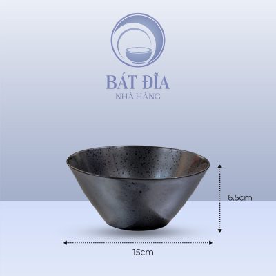 Tô Hàn Quốc Men Đen Chấm Sơn - 15cmx6.5cm