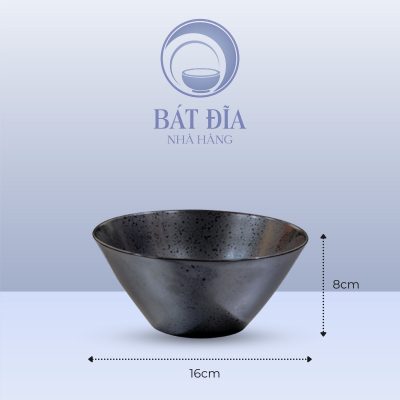 Tô Hàn Quốc Men Đen Chấm Sơn - 16cmx8cm