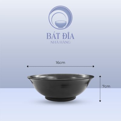 Tô Loe Men Đen Matt - 16cmx7cm
