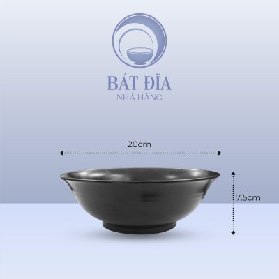 Tô Loe Men Đen Matt - 20cmx7.5cm