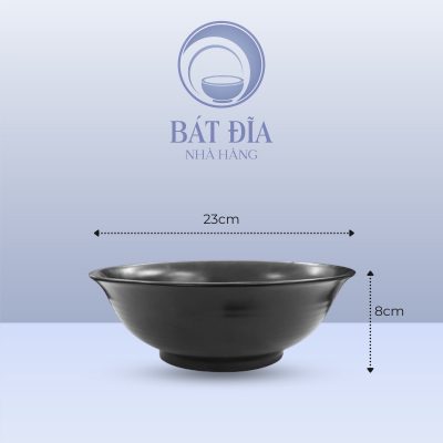 Tô Loe Men Đen Matt - 23cmx8cm