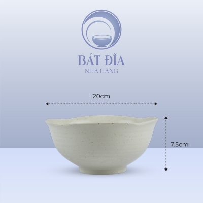Kích Thước Tô Loe Men Gốm Hoa Đào Đỏ