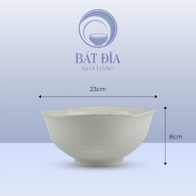 Kích Thước Tô Loe Men Gốm Hoa Đào Đỏ