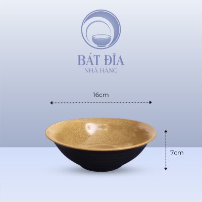 Tô Loe Men Gốm Nâu Đen - 16cmx7cm