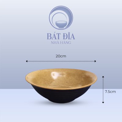 Tô Loe Men Gốm Nâu Đen - 20cmx7.5cm