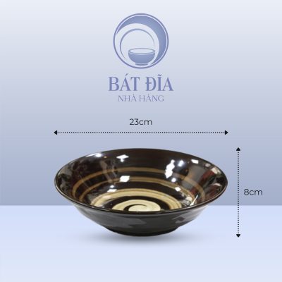 Tô Loe Men Nâu Quét - 23cmx8cm