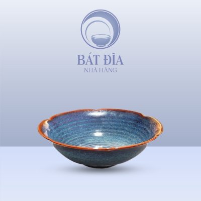 Tô Loe Viền Hoa Men Hỏa Biến Xanh