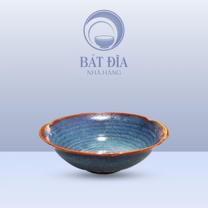 Tô Loe Viền Hoa Men Hỏa Biến Xanh