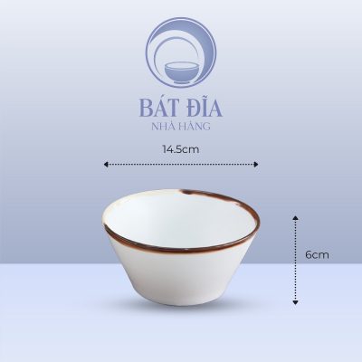 Tô Nón Men Matt Trắng Kẻ Miệng - 14.5cmx6cm
