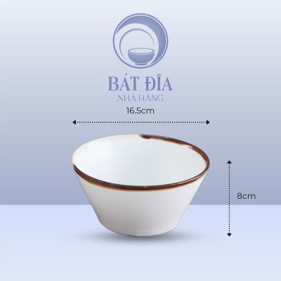 Tô Nón Men Matt Trắng Kẻ Miệng - 16.5cmx8cm