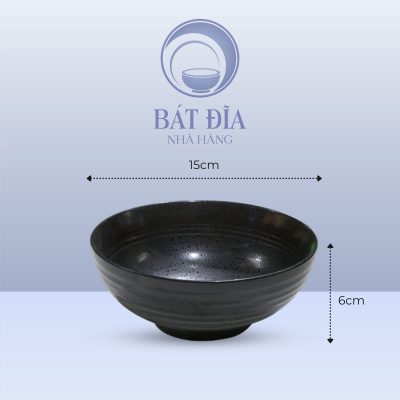 Tô Nông Men Đen Chấm Sơn - 15cmx6cm